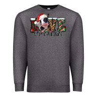 Charcoal Heather love Christmas cow Premium Sweatshirt - Jasminsmagicworld