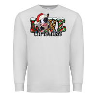 Dove Grey love Christmas cow Premium Sweatshirt - Jasminsmagicworld
