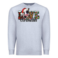 Heather Grey love Christmas cow Premium Sweatshirt - Jasminsmagicworld