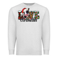 Oatmeal Heather love Christmas cow Premium Sweatshirt - Jasminsmagicworld