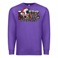 Purple love Christmas cow Premium Sweatshirt - Jasminsmagicworld