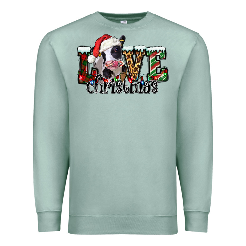 Love Christmas Cow Premium Sweatshirt by Jasminsmagicworld | Teevron