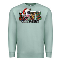 Seafoam love Christmas cow Premium Sweatshirt - Jasminsmagicworld