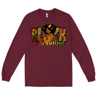 Burgundy Black is beautiful juneteenth Long Sleeve Tee - Zillion Design Studio