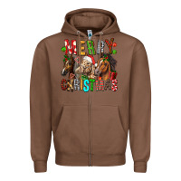 Chestnut Merry christmas horses Zipper Hoodie - FaDigitalArtStudio