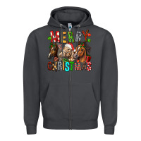 Smoke Merry christmas horses Zipper Hoodie - FaDigitalArtStudio