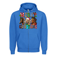 True Royal Merry christmas horses Zipper Hoodie - FaDigitalArtStudio