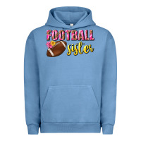 Pigment Pebble Blue football sister Urban Hoodie - BundleAndBundleShop
