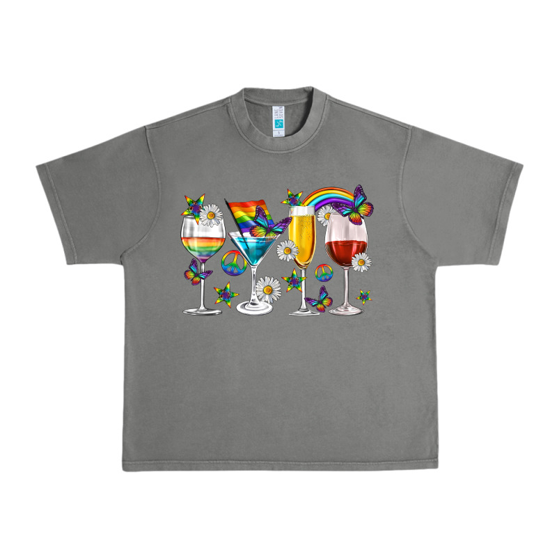 Pride Lgbtq Wine Cups And Glasses Urban Heavy Tee by texasbilliewilder | Teevron
