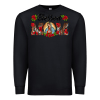 Black blessed mom lady of guadalupe Premium Sweatshirt - BarkalooDesign