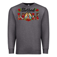 Charcoal Heather blessed mom lady of guadalupe Premium Sweatshirt - BarkalooDesign