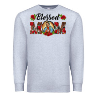 Heather Grey blessed mom lady of guadalupe Premium Sweatshirt - BarkalooDesign