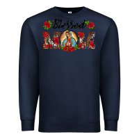 Navy blessed mom lady of guadalupe Premium Sweatshirt - BarkalooDesign