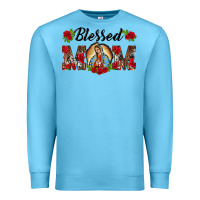 Ocean Blue blessed mom lady of guadalupe Premium Sweatshirt - BarkalooDesign