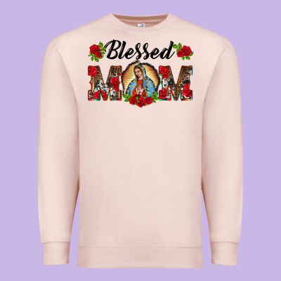 Blessed Mom Lady Of Guadalupe Premium Sweatshirt Designed By Barkaloodesign