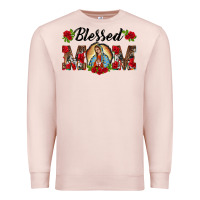 Pale Pink blessed mom lady of guadalupe Premium Sweatshirt - BarkalooDesign