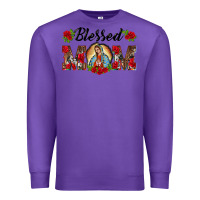 Purple blessed mom lady of guadalupe Premium Sweatshirt - BarkalooDesign
