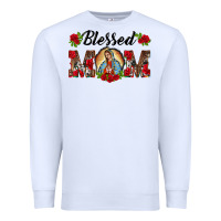 White blessed mom lady of guadalupe Premium Sweatshirt - BarkalooDesign