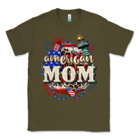 Army Green American Mom 4th of July Classic Tee - CowGirlArtShop