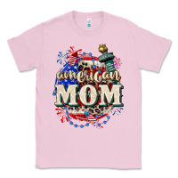 Bubblegum Pink American Mom 4th of July Classic Tee - CowGirlArtShop