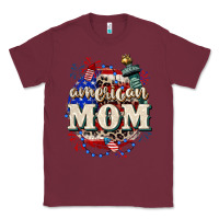 Burgundy American Mom 4th of July Classic Tee - CowGirlArtShop