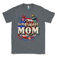 Charcoal Heather American Mom 4th of July Classic Tee - CowGirlArtShop