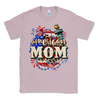 Lilac American Mom 4th of July Classic Tee - CowGirlArtShop