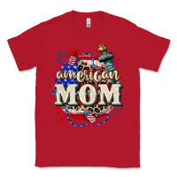 Red American Mom 4th of July Classic Tee - CowGirlArtShop