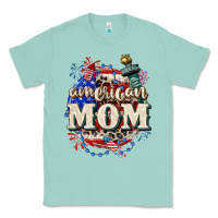 Seafoam American Mom 4th of July Classic Tee - CowGirlArtShop