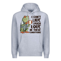 Heather Grey i cant live laugh love in these conditions Premium Hoodie - MaliasSmallBusiness