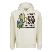 Oatmeal Heather i cant live laugh love in these conditions Premium Hoodie - MaliasSmallBusiness