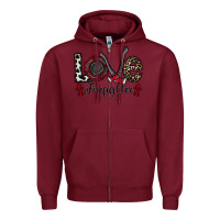 Burgundy love firefighter Zipper Hoodie - CowhideDigitalArt