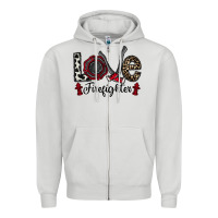Dove Grey love firefighter Zipper Hoodie - CowhideDigitalArt