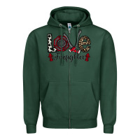 Sports Green love firefighter Zipper Hoodie - CowhideDigitalArt