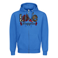 True Royal love firefighter Zipper Hoodie - CowhideDigitalArt