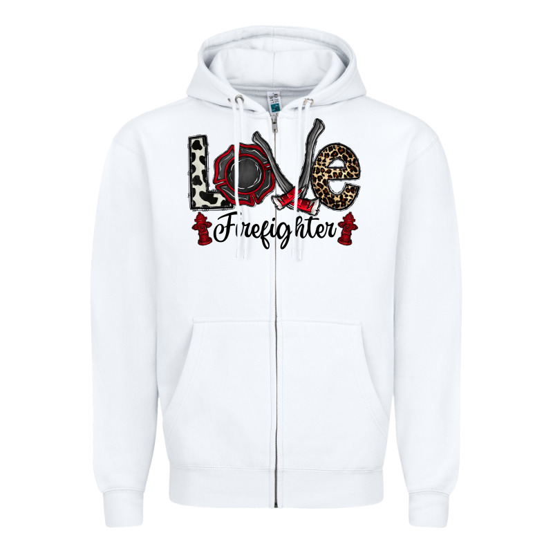 Love Firefighter Zipper Hoodie by CowhideDigitalArt | Teevron
