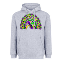 Heather Grey mardi gras rainbow Heavyweight Hoodie - AdoDesignShop