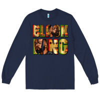 Navy Black king juneteenth Long Sleeve Tee - Zillion Design Studio