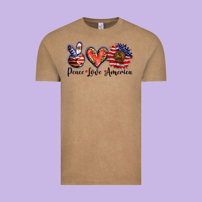 Peace Love America Vintage Tee Designed By Barkaloodesign