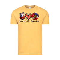 Vintage Mustard peace love america Vintage Tee - BarkalooDesign