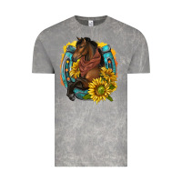Cloud Rock western horse with horseshoe Vintage Tee - texasbilliewilder