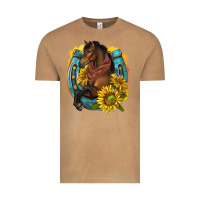 Vintage Camel western horse with horseshoe Vintage Tee - texasbilliewilder