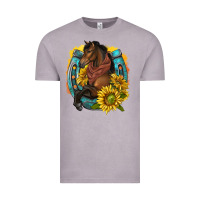 Western Horse With Horseshoe Vintage Tee | Teevron