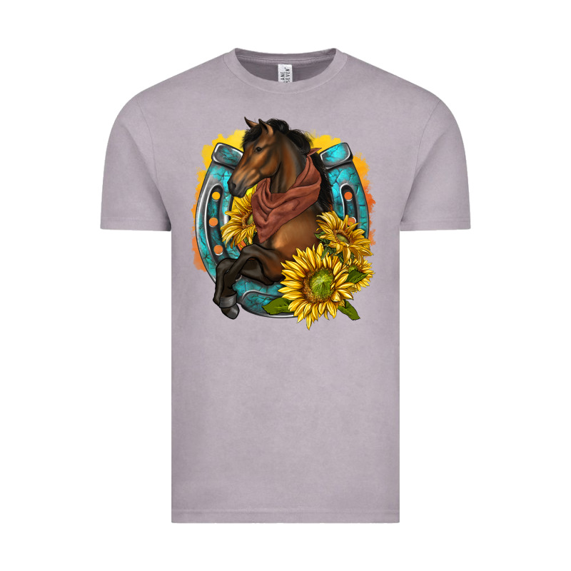 Western Horse With Horseshoe Vintage Tee by texasbilliewilder | Teevron