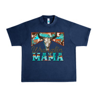 Navy wranglin mama Urban Heavy Tee - Zillion Design Studio