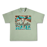 Oil Green wranglin mama Urban Heavy Tee - Zillion Design Studio