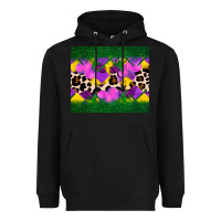 Black mardi gras Leopard and heart Heavyweight Hoodie - AdoDesignShop