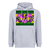 Heather Grey mardi gras Leopard and heart Heavyweight Hoodie - AdoDesignShop