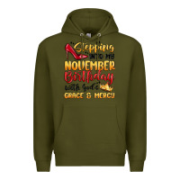 Army Green stepping into my november birthday Premium Hoodie - MaliasSmallBusiness