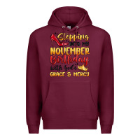 Burgundy stepping into my november birthday Premium Hoodie - MaliasSmallBusiness